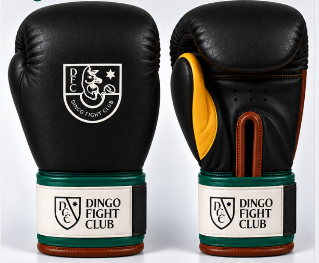 DFC Modern black, green and white Muay Thai gloves